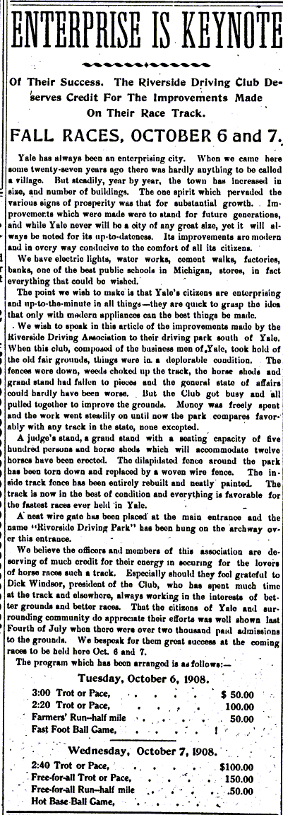 Yale (Riverside Driving Club) - Riverside Driving Club Horse Track (newer photo)